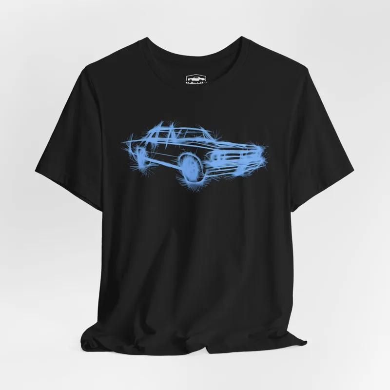 1964 Pontiac Tempest Lemans GTO Tee, Skyline Blue, Retro Car Art