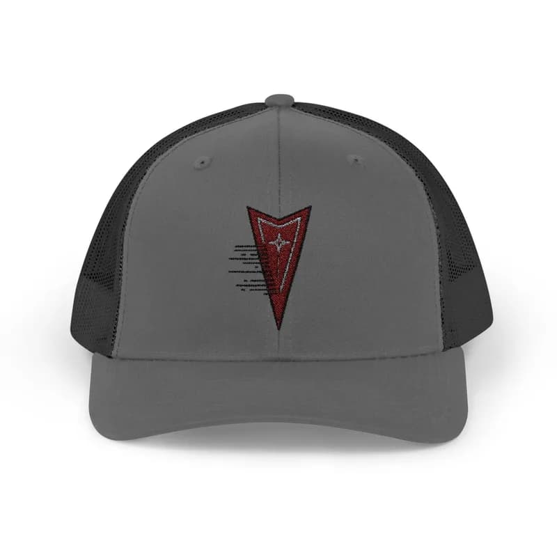 Pontiac Hat, Vintage Trucker Cap with Arrowhead Logo, Classic Car Enthusiast Gift, Retro Muscle Car Headwear