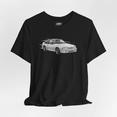 1993 Ford Mustang in Motion T-Shirt | Vintage Muscle Car Tee