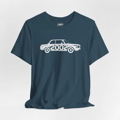 1974 BMW 2002 Calligram T-Shirt | Vintage Car Typography