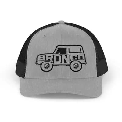 1966 Ford Bronco Calligram Snapback Trucker Cap | Vintage Truck Logo