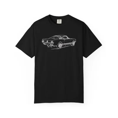 1966 Ford Mustang GT hard sketch Premium T-shirt | Classic Muscle Car Tee