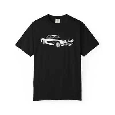 1960 Chevrolet Corvette Vector Charcoal Premium T-shirt | Classic Muscle Car Tee