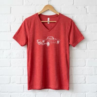 Chevrolet Corvette sketch V-Neck Tee - Women's Relaxed Heather